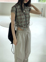 メトムレッグシャーリングバスロックナイロンツーウェイジョガーパンツ/ Methom Leg Shirring Baslock Nylon Two Way Jogger Pants