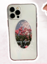 チューリップサンセットホワイトレタリングフォーンケース / Tulip Sunset White Lettering Phone Case
