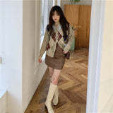 アーガイルルーピーカーディガン /  argyle loopy cardigan