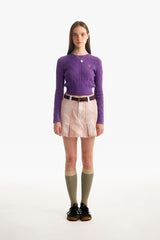 スモールチェリーケーブルクロップニット／SMALL CHERRY CABLE CROP KNIT [PURPLE]