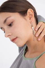 ミックスモチーフフープリングアンバランスピアス/Mix motifs hoop ring unbalanced earring