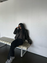 Hazelnut leather jacket