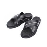DAVID STONE ジッパー X リング レザー クロス サンダル / DAVID STONE ZIPPER X RING LEATHER CROSS SANDALS