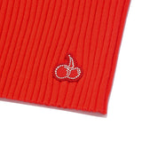 スモールチェリーストライプニットベスト / SMALL CHERRY STRIPE KNIT VEST [RED]