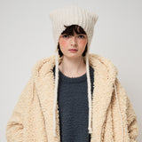 MOHAIR EARMUFF BEANIE, IVORY