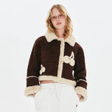CHERRY SUEDE MUSTANG JACKET [DARK BROWN]