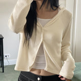フロップ フード リブ 2ボタン カーディガン/flop hood ribbed two-button cardigan