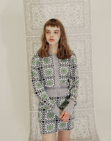 GRANNY SQUARE KNIT MINI SKIRT LIGHT GRAY (6691439050870)