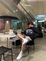 オーバーサイズフィットプレミアムNYCデュアルペーパーフーディー/Oversized fit Premium NYC Dual Paper Hood (4 colors)