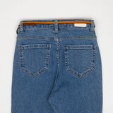 セミブーツカットフィットベルトセットデニムパンツ / LEE EUN-JI WORN SEMI BOOTSCUT FIT BELT SET DENIM PANTS [6880]