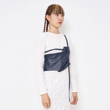 レザーツイストベスト/Leather Twist Vest _ Navy