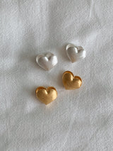 ハートマットピアス / [925silver] Lithumb heart matte earrings
