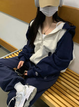 [BELLIDE MADE] Spring version. Raglan color zip-up hoodie