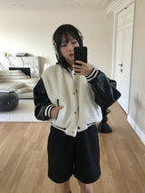 Blando fleece varsity jacket