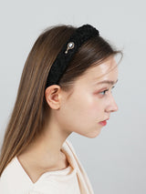 アンティックツイードヘアバンド / Antic Tweed HairBand Black Gold
