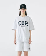 CGP シンプルロゴショートスリーブ クルーネック セットアップ / CGP Arch Logo Short Sleeve Crew Neck Setup_Melange Gray
