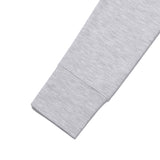 (X) WITTY BUNNY SPLIT GRAPHIC CROP HOODIE ZIP UP [MELANGE GRAY]
