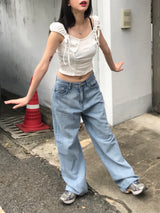 Wander brushed denim pants