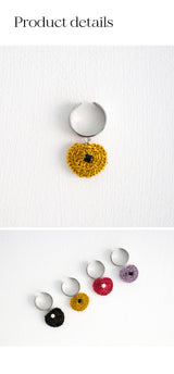 チャビーハートペンダントサージカルオープンリング/Chubby heart pendant surgical open ring (yellow)
