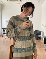 Stripe Extended Sleeve Knit Top (3color) (6598830063734)