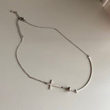 クロススマイルシンプルネックレス/svi Cross Smile Simple Necklace