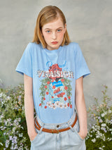 ローズガーデンTシャツ / Rose Garden T-Shirt (Light Blue)