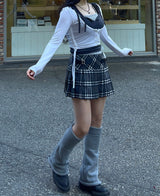 スリーブレスアンドクロップドシャーリングカーディガンセット / Sleeveless and Cropped Shirring Cardigan Set