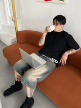 No.0198 バックルSラウンドハーフニット