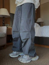 Rap string pintuck nylon pants 2C