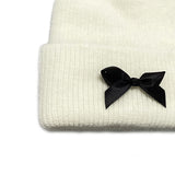 Big Ribbon Angora Beanie [Ivory]
