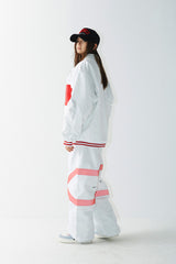 スポーティロゴカラーバーシティジャケット/BSR2223FWJK023 SPORTY LOGO COLLAR VARSITY JACKET WHITE