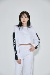 ストリングロングスリーブクロップTシャツ  /(9069) X-String Long Sleeve Crop Tee