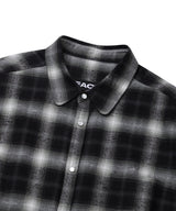  ROUNDED COLLAR CHECK SHIRT_BLACK