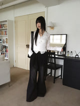 Meto semi bootcut wide denim pants