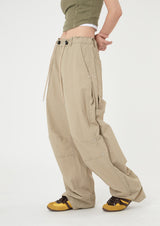 Work incision rivet nylon wide pants