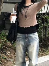 ビンテージツインキャットウォッシングデニムワイドパンツ