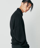 スティックボタンルーズフィットニット / stick button loose fit knit black