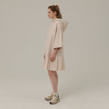 プリーツフードジャージードレス / PLEATS HOOD JERSEY DRESS_OATMEAL