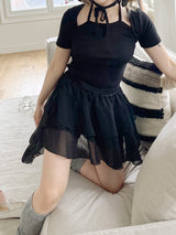 プリンセスホルターリボンチョーカーショートスリーブ / Princess Halter Ribbon Choker Short Sleeve