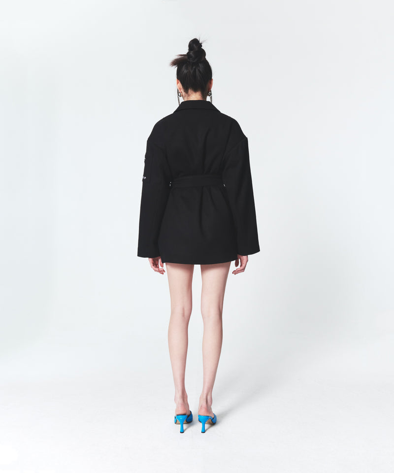 オーバサイズベルテットブレザー/Oversized Belted Blazer