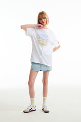 チェリープラネットポイントTシャツ／CHERRY PLANT POINT T-SHIRT [WHITE]