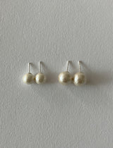 [92.5silver] cotton pearl earrings_ivory (2sizes)