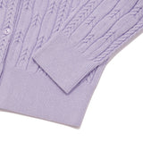 SMALL CHERRY CABLE CROP KNIT CARDIGAN [LAVENDER]