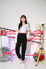 ショルダーウォーマークロップTシャツ / TOP(8994) Shoulder Warmer Crop Tee