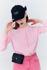 レイヤード スリーブ カーディガン / Layered Sleeve Cardigan [Strawberry Pink]