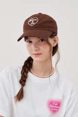 HEART BALL CAP_BROWN