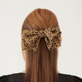 LEOPARD RIBBON HAIR PIN (BROWN) (6579680444534)