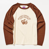 ピーチアーチプリントラグランロングスリーブTシャツ / PEACH ARCH PRINT RAGLAN LONG SLEEVE T-SHIRT_CHOCOLATE