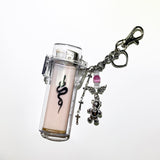 Pink bear lighter case keychain (6661159518326)