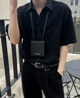 ホルター ツータック デニムシャツ / Halter Two-tuck Denim Shirt